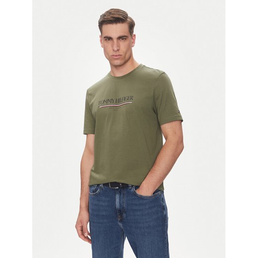 Tommy Hilfiger T-Shirt Brand Love MW0MW40324 Zielony Regular Fit ze sklepu MODIVO w kategorii T-shirty męskie - zdjęcie 183706247