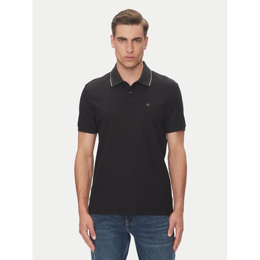 Calvin Klein Polo LV04LC239G Czarny Regular Fit ze sklepu MODIVO w kategorii T-shirty męskie - zdjęcie 183706365