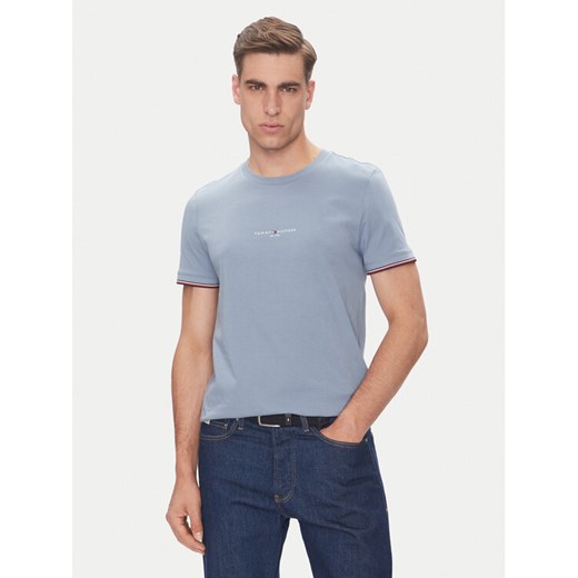 Tommy Hilfiger T-Shirt Logo MW0MW32584 Błękitny Regular Fit ze sklepu MODIVO w kategorii T-shirty męskie - zdjęcie 183706459