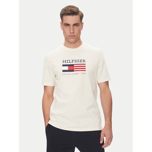 Tommy Hilfiger T-Shirt American Monotype MW0MW39843 Écru Regular Fit ze sklepu MODIVO w kategorii T-shirty męskie - zdjęcie 183706465