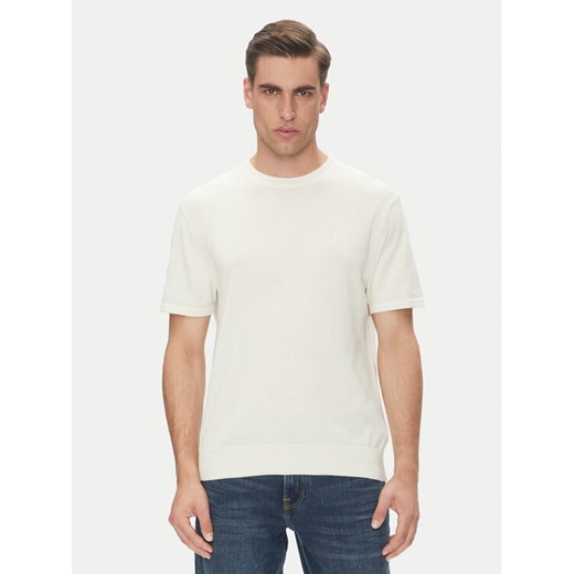 Calvin Klein T-Shirt Supima LV04LC333G Écru Regular Fit ze sklepu MODIVO w kategorii T-shirty męskie - zdjęcie 183706495