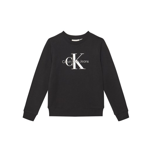 Calvin Klein Jeans Bluza Monogram IU0IU00675 D Czarny Regular Fit ze sklepu MODIVO w kategorii Bluzy chłopięce - zdjęcie 183706497