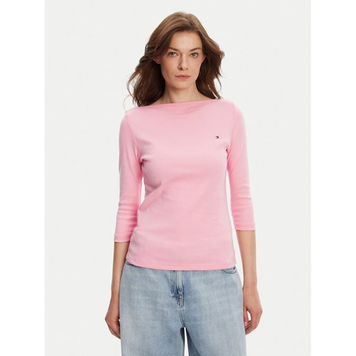Tommy Hilfiger Bluzka New Cody WW0WW40589 Różowy Slim Fit ze sklepu MODIVO w kategorii Bluzki damskie - zdjęcie 183706519