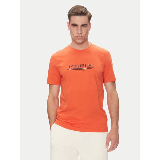Tommy Hilfiger T-Shirt Brand Love MW0MW40324 Pomarańczowy Regular Fit ze sklepu MODIVO w kategorii T-shirty męskie - zdjęcie 183706579