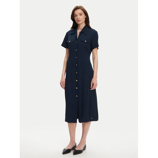 Tommy Hilfiger Sukienka koszulowa WW0WW45802 Granatowy Regular Fit ze sklepu MODIVO w kategorii Sukienki - zdjęcie 183706606