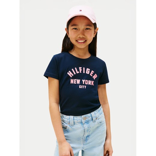 Tommy Hilfiger T-Shirt Graphic KG0KG08813 Granatowy Regular Fit ze sklepu MODIVO w kategorii Bluzki dziewczęce - zdjęcie 183706617
