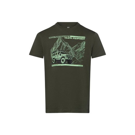 Nils Sundström Koszulka męska Mężczyźni Bawełna oliwkowy nadruk ze sklepu vangraaf w kategorii T-shirty męskie - zdjęcie 183709408