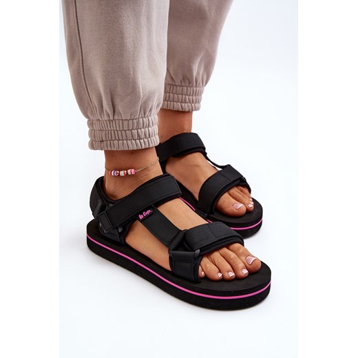 Sandały Damskie Platforma Czarne Lee Cooper LCW-24-05-2751 Czarne ze sklepu ZAZOO w kategorii Sandały damskie - zdjęcie 183709479