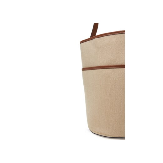 Shopper bag beżowa Furla matowa na ramię mieszcząca a6 