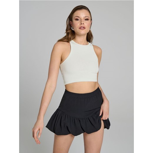 Sinsay - Crop top w prążki - zielony ze sklepu Sinsay w kategorii Bluzki damskie - zdjęcie 183720958