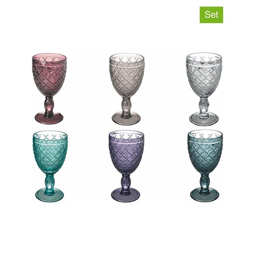 Villa d´Este Kieliszki (6 szt.) &quot;Nuovo Rombi&quot; w różnych kolorach do wina - 280 ml ze sklepu Limango Polska w kategorii Naczynia - zdjęcie 183722537
