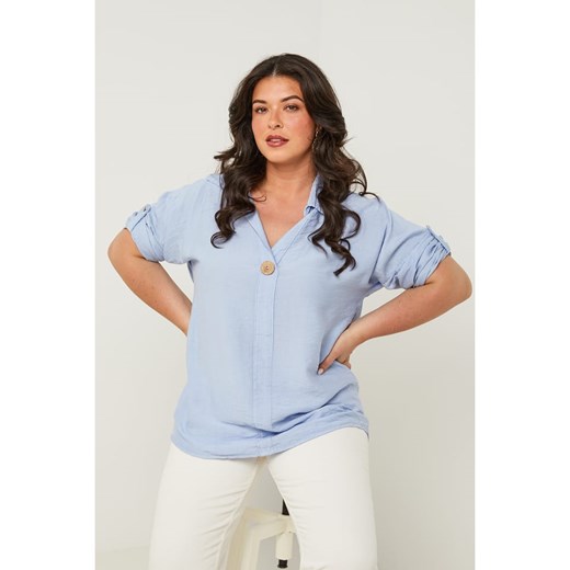 Curvy Lady Bluzka w kolorze błękitnym ze sklepu Limango Polska w kategorii Bluzki damskie - zdjęcie 183722677