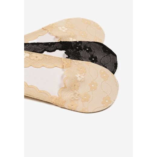 Czarno-Beżowe Skarpety z Koronki Typu Baletki 3-Pack Lilisea Renee 39-42 renee.pl
