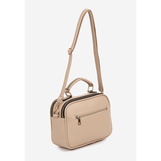 Beżowa Torebka Listonoszka z Trójkątną Aplikacją Nanoriel ONE SIZE born2be.pl wyprzedaż