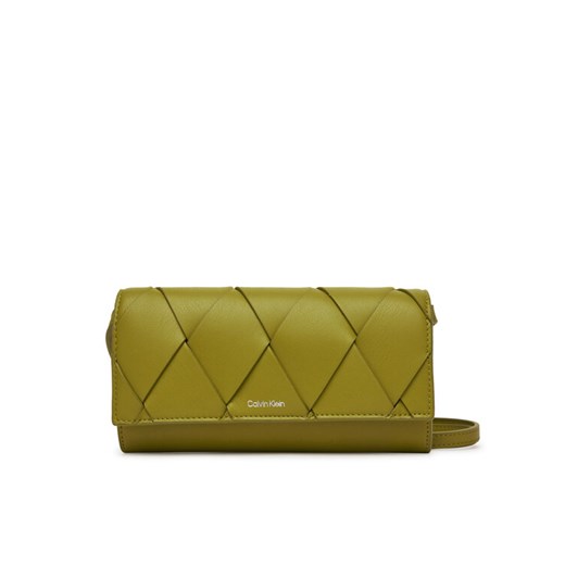 Torebka Calvin Klein Ck Woven Convertible Wallet Bag K60K612970 Zielony ze sklepu eobuwie.pl w kategorii Listonoszki - zdjęcie 183723857