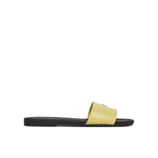 Klapki Calvin Klein Jeans Flat Sandal Slide Mg YW0YW01697 Żółty ze sklepu eobuwie.pl w kategorii Klapki damskie - zdjęcie 183723875