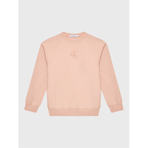 Calvin Klein Jeans Bluza Embroidery IG0IG02004 Różowy Relaxed Fit ze sklepu MODIVO w kategorii Bluzy dziewczęce - zdjęcie 183725258
