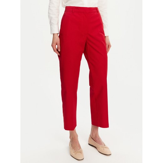 Tommy Hilfiger Chinosy WW0WW40504 Czerwony Straight Fit ze sklepu MODIVO w kategorii Spodnie damskie - zdjęcie 183725885