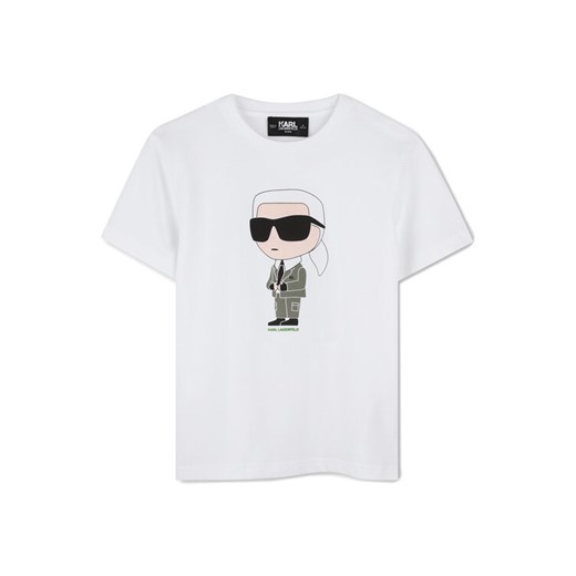 Karl Lagerfeld Kids T-Shirt Z30437 S Biały Regular Fit ze sklepu MODIVO w kategorii T-shirty chłopięce - zdjęcie 183726298