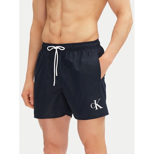 Calvin Klein Swimwear Szorty kąpielowe KM0KM01101 Granatowy Regular Fit M MODIVO