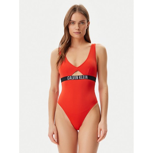 Calvin Klein Swimwear Strój kąpielowy KW0KW02746 Czerwony ze sklepu MODIVO w kategorii Stroje kąpielowe - zdjęcie 183737287