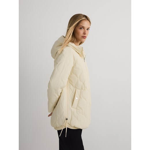 Reserved - Pikowana kurtka oversize - kremowy Reserved XXL okazyjna cena Reserved