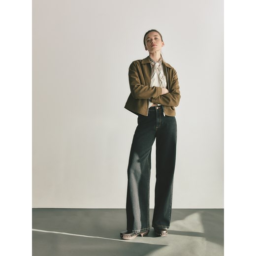 Reserved - Jeansy straight z wysokim stanem - szary ze sklepu Reserved w kategorii Jeansy damskie - zdjęcie 183738159