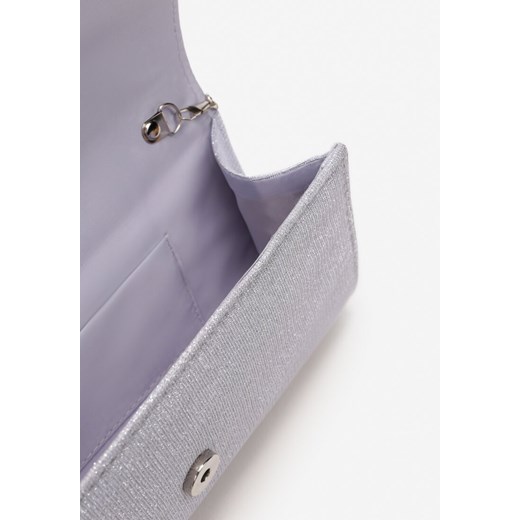 Srebrna Brokatowa Torebka Kopertówka z Łańcuszkiem Bobbette Renee uniwersalny okazyjna cena renee.pl