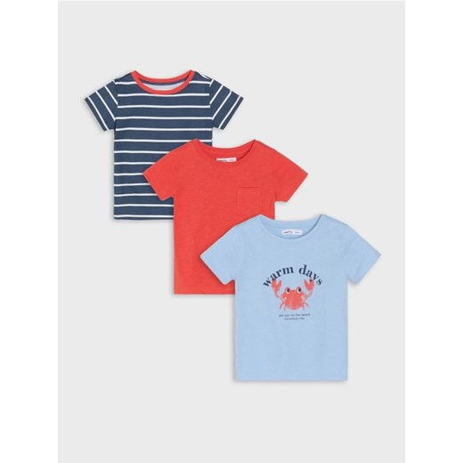 Sinsay - Koszulki 3 pack - niebieski - id: 421DJ-50X - marki Sinsay - 183738857 Sinsay - Koszulki 3 pack - niebieski ze sklepu Sinsay w kategorii Kaftaniki i bluzki - zdjęcie 183738857