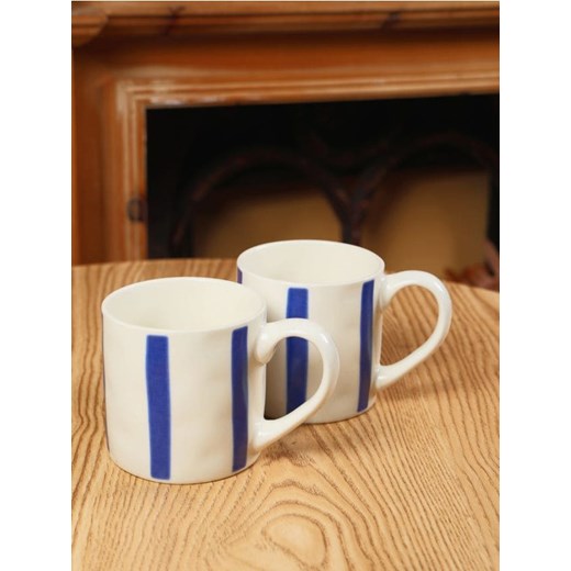 Sinsay - Porcelanowe kubki w paski 2 pack - błękitny ze sklepu Sinsay w kategorii Kubki - zdjęcie 183738879