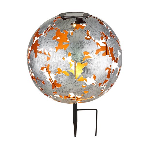 Globo lighting Lampa solarna LED w kolorze srebrno-złotym na trzonku - wys. 37 x Ø 27 cm ze sklepu Limango Polska w kategorii Oświetlenie ogrodowe - zdjęcie 183739367