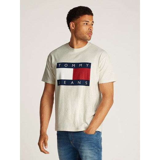 TOMMY JEANS Koszulka w kolorze kremowym ze sklepu Limango Polska w kategorii T-shirty męskie - zdjęcie 183740075