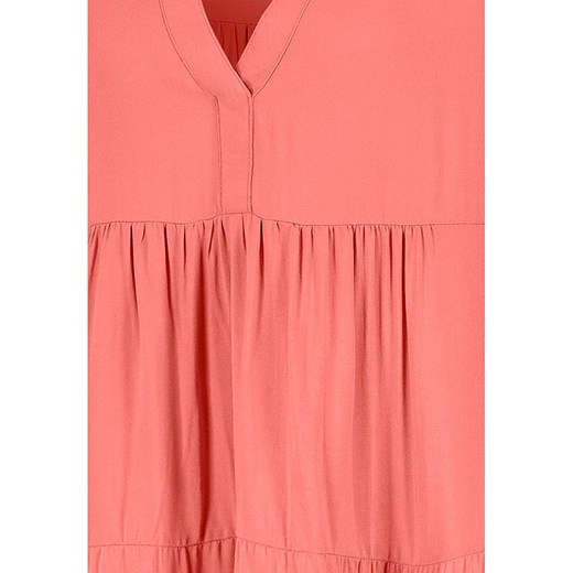 Sukienka czerwona SUBLEVEL midi luźna z wiskozy w serek casual 