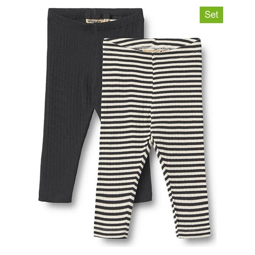 Wheat Legginsy (2 pary) &quot;Jules&quot; w kolorze czarno-kremowym ze sklepu Limango Polska w kategorii Odzież dla niemowląt - zdjęcie 183740375