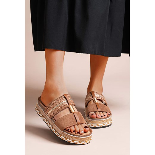 Foreverfolie Klapki w kolorze jasnobrązowym Foreverfolie 40 okazja Limango Polska