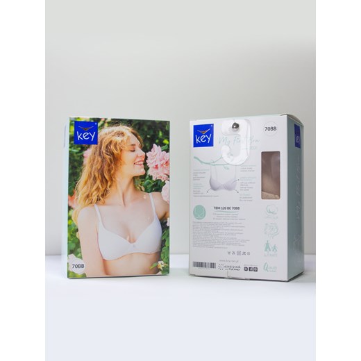 Biustonosz dla nastolatek bez cięć z termicznie modelowanymi miseczkami - SZARY MELANŻ - 65AA ze sklepu PH KEY Sp. z o.o.  w kategorii Biustonosze - zdjęcie 183741877