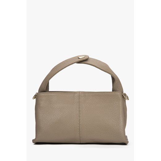 Estro: Mała beżowa torebka damska z włoskiej skóry naturalnej Premium ze sklepu Estro w kategorii Torby Shopper bag - zdjęcie 183742099