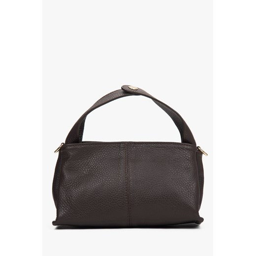 Estro: Mała ciemnobrązowa torebka damska z włoskiej skóry naturalnej Premium ze sklepu Estro w kategorii Torby Shopper bag - zdjęcie 183742109