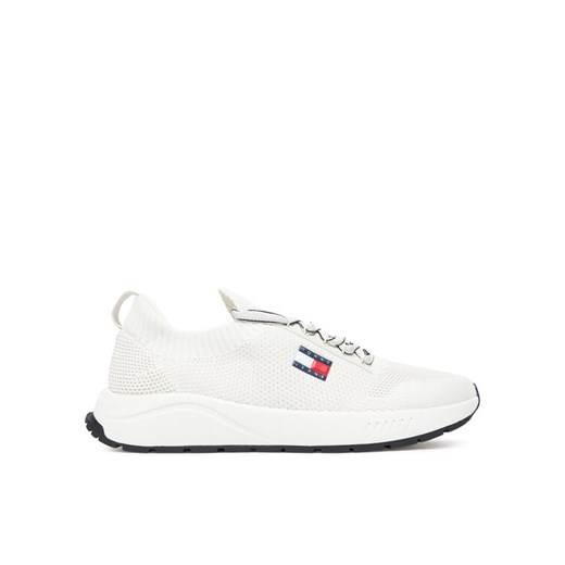 Sneakersy Tommy Jeans Tjm Runner Knitted EM0EM01580 Écru ze sklepu eobuwie.pl w kategorii Buty sportowe męskie - zdjęcie 183747537