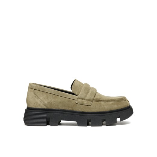 Loafersy Geox D Vilde D46UAC 00022 C3704 Khaki ze sklepu eobuwie.pl w kategorii Lordsy damskie - zdjęcie 183756175