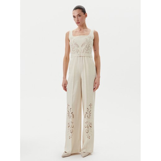 TWINSET Kombinezon 251TP2163 Beżowy Straight Fit ze sklepu MODIVO w kategorii Kombinezony damskie - zdjęcie 183756666