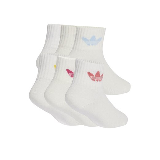 Zestaw 6 par wysokich skarpet dziecięcych adidas Kids Sock 6Pp JC8541 Biały ze sklepu eobuwie.pl w kategorii Skarpetki dziecięce - zdjęcie 183757047