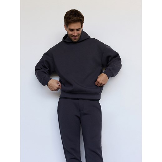 Reserved - Gładka bluza z kapturem - ciemnoszary Reserved XXL wyprzedaż Reserved