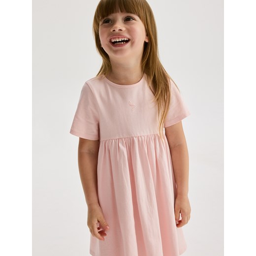 Reserved - Gładka sukienka - pastelowy róż Reserved 104 (3-4 lata) Reserved