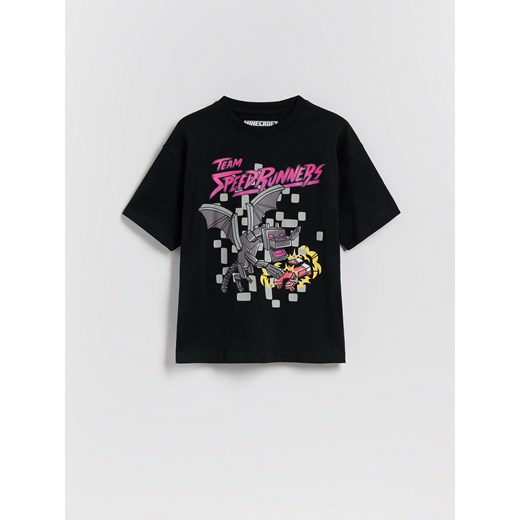 Reserved - Bawełniany t-shirt Minecraft - czarny ze sklepu Reserved w kategorii T-shirty chłopięce - zdjęcie 183760126
