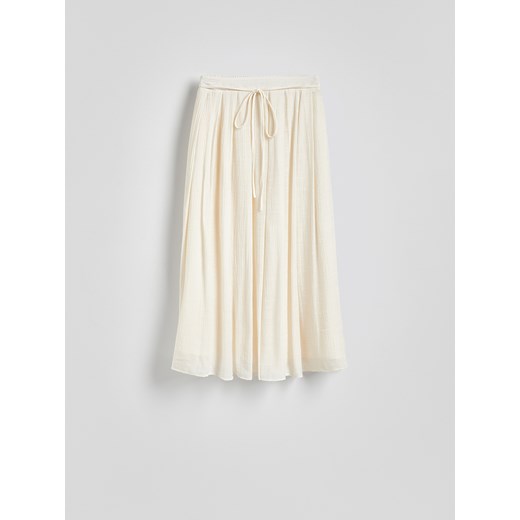 Reserved - Spódnica maxi z wiązaniem - złamana biel Reserved S Reserved