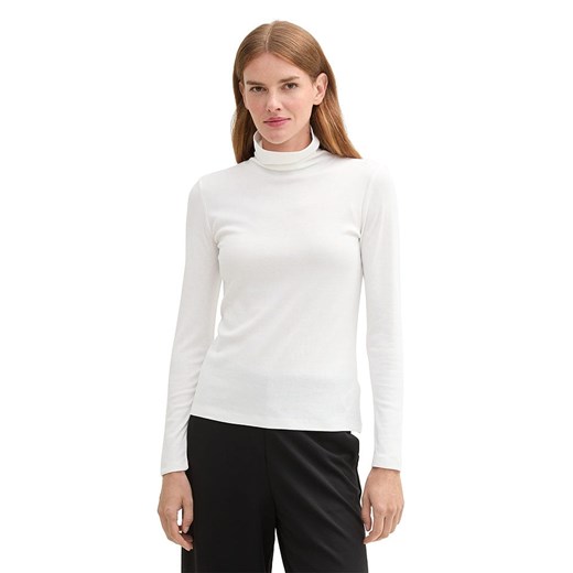 Bluzka damska Tom Tailor bawełniana z długim rękawem z okrągłym dekoltem 