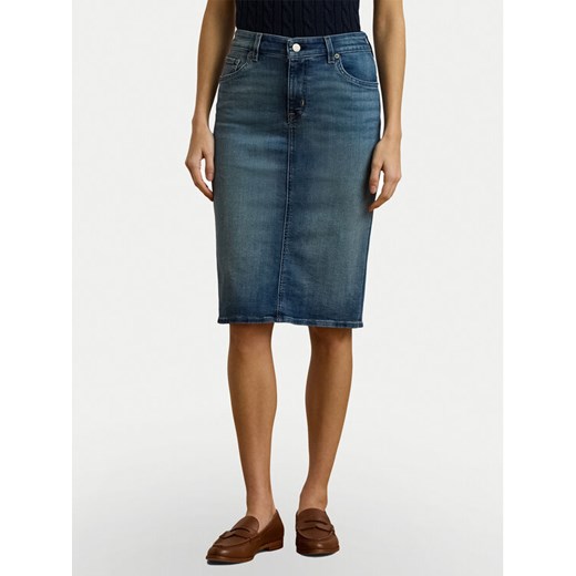 LAUREN RALPH LAUREN Spódnica jeansowa 200817846001 Granatowy Straight Fit ze sklepu MODIVO w kategorii Spódnice - zdjęcie 183765047