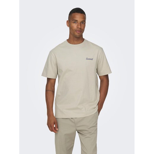 Only & Sons T-Shirt 22026424 Beżowy Relaxed Fit ze sklepu MODIVO w kategorii T-shirty męskie - zdjęcie 183765049