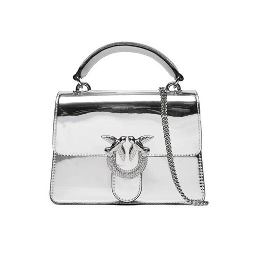 PINKO Torebka Love One Top Handle Mini Light AI 24-25 PLTT 100071 A1JD Srebrny ze sklepu MODIVO w kategorii Kuferki - zdjęcie 183765256